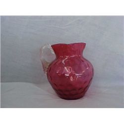 Cranberry reverse thumb paint pitcher