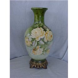 Signed Pearl Carson 1980 hand painted vase