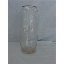 Glass vase with floral press