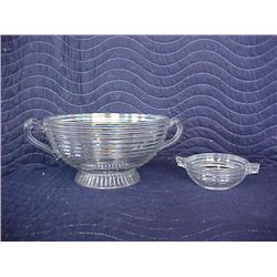 2 pc. Glass bowls with handles