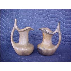 Pair of pottery pitchers