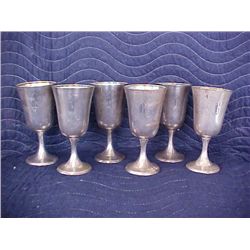 Sterling silver 6 pc. stem goblets
