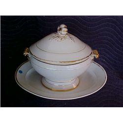 2 pc. Ironstone turine with platter