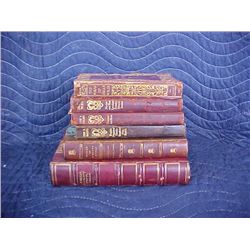 Set of 6 Early leather bound books