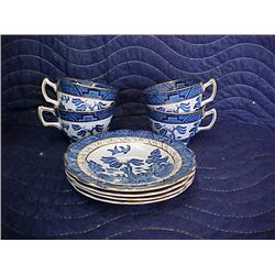 8 pc. \"Real Old Willow\" cups and saucers