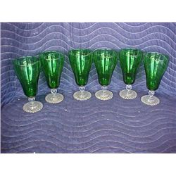 6 pc. Forest green goblets