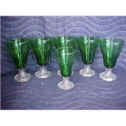 6 pc. Forest green goblets