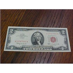 Set of 7 red sealed $2 bills 1963-1953