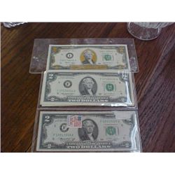 Set of 16 $2 bills 2003, 1976