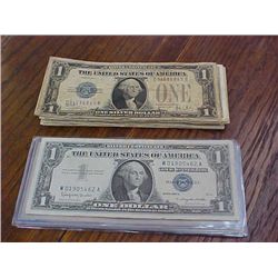 Set of 23 $1 silver certificates 1934-1953