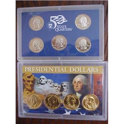 presidential dollar set & mint state quarter proof set
