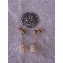 Gold and ivory earrings