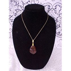 Gold Filled necklace w/amber pendant