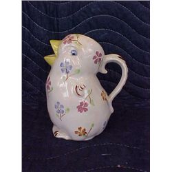 Hand painted bluebird creamer w/underglaze