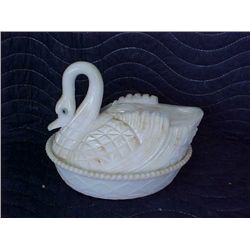 Swan covered dish