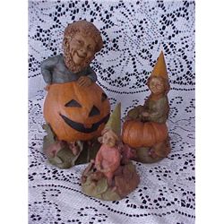 3 pc. Tom Clark Pumpkin set crushed walnut figurine