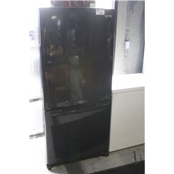 BLACK SAMSUNG REFRIGERATOR - PLUGGED IN AND WORKING