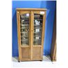 Image 1 : OAK LEAD GLASS DOOR BOOKCASE