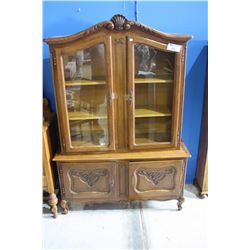 CARVED DANISH OAK BUFFET AND HUTCH