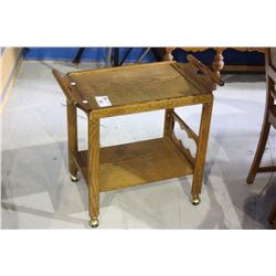 OAK LIQUOR CART