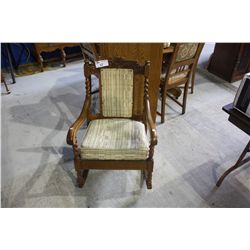 BARLEY TWIST JACOBEAN CARVED ROCKING CHAIR