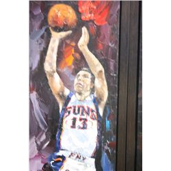 ORIGINAL OIL PAINTING - PHOENIX SUNS #13 STEVE NASH - APPROX 6' TALL