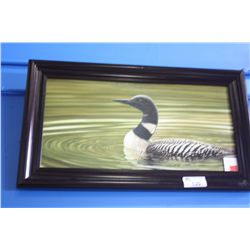 FRAMED ORIGINAL OIL PAINTING OF A LOON