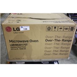 LG OVER THE RANGE 2.0CUBIC FOOT 1000WATT STAINLESS STEEL MIRCOWAVE