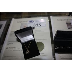 LADIES DIAMOND MUSICAL NOTE SILVER AND GOLD NECKLACE INCLUDES $180 CERTIFICATE