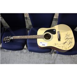 EPIPHONE ACCOUSTIC GUITAR AUTOGRAPHED BY NUMEROUS ARTISTS INCLUDING DIAMOND RIO AND MORE