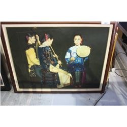 LARGE OIL PAINTING OF 3 ASIAN MUSICIANS