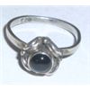 Image 1 : STERLING SILVER RING WITH A BLACK TOPAZ ROUND CUT GEMSTONE STAMPED *925*!! RING CAME OUT OF SAFE!!