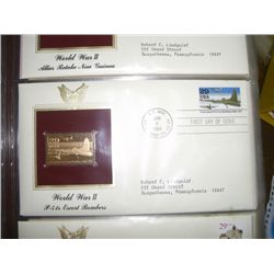1994 22KT GOLD FIRST DAY ISSUE *US NAVY USS NORMANDY-WORLD WAR II P-51S ESCORT BOMBERS*!! STAMP CAME