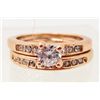 Image 1 : ROXI ROSE GOLD PLATED CRYSTAL MOSAIC DOUBLE RING SET