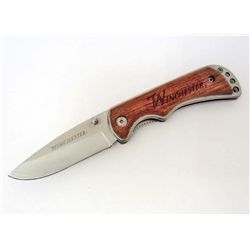 WINCHESTER TACTICAL FOLDER W/ WOOD HANDLE