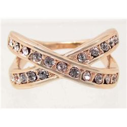 ROXI ROSE GOLD PLATED CRYSTAL MOSAIC RING