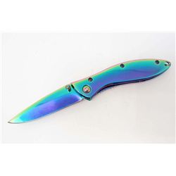 TIMBER WOLF TI-COATED RAINBOW POCKET KNIFE