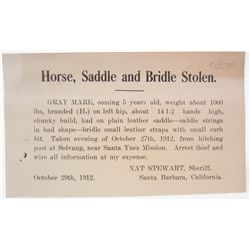 1912 WANTED POSTER POSTCARD