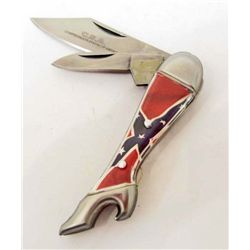 TWO BLADE MINI LEG KNIFE CONFEDERATE FLAG