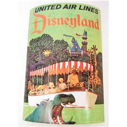 VINTAGE UNITED AIRLINES DISNEYLAND TRAVEL POSTER PRINT