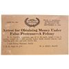 Image 1 : 1923 WANTED POSTER POSTCARD