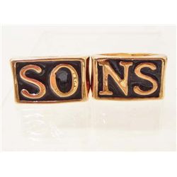 SONS OF ANARCHY PROP REPLICA JAX 'SO' & 'NS' RING SET