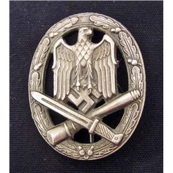 NAZI GERMAN ARMY SILVER GENERAL ASSAULT BADGE