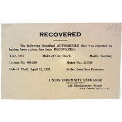 1924  WANTED POSTER POSTCARD