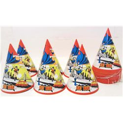 LOT OF 34 VINTAGE 1966 BATMAN AND ROBIN PARTY HATS