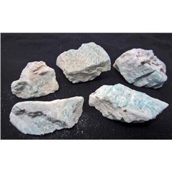 LOT OF 729 CTS AMAZONITE ROUGH 5 PCS