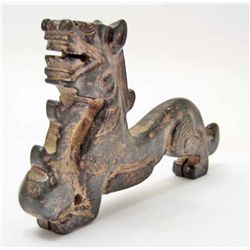 ARCHAIZE CHINESE OLD JADE HAND CARVED DRAGON FIGURINE