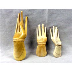Group of Balinese Hand Carved Satinwood Hands