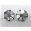 Image 1 : Vintage Zuni Sterling Mother of Pearl Earrings