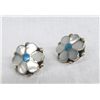 Image 2 : Vintage Zuni Sterling Mother of Pearl Earrings